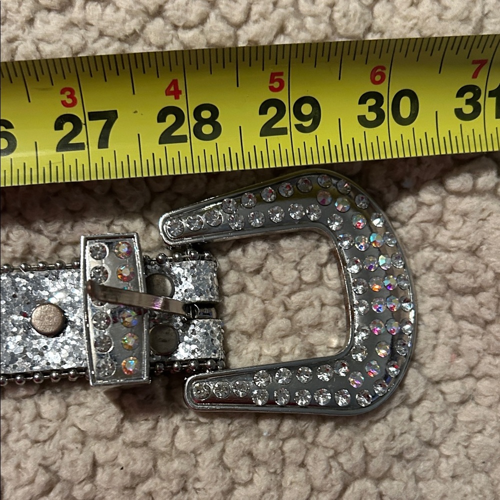 Silver Rhinestone Girl’s Belt - Sparkle Accent - Picture 4 of 4